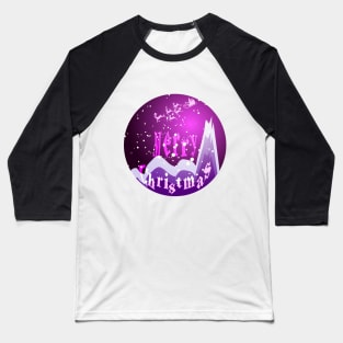 Snow globe in purple Baseball T-Shirt